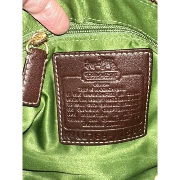 NWT Coach Heritage Stripe Shoulder Bag - Green Khaki Signature Canvas Y2K Retro - Picture 6 of 8